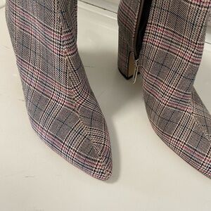 Sam Edelman Plaid Hilty Ankle Boots - Pink and Black